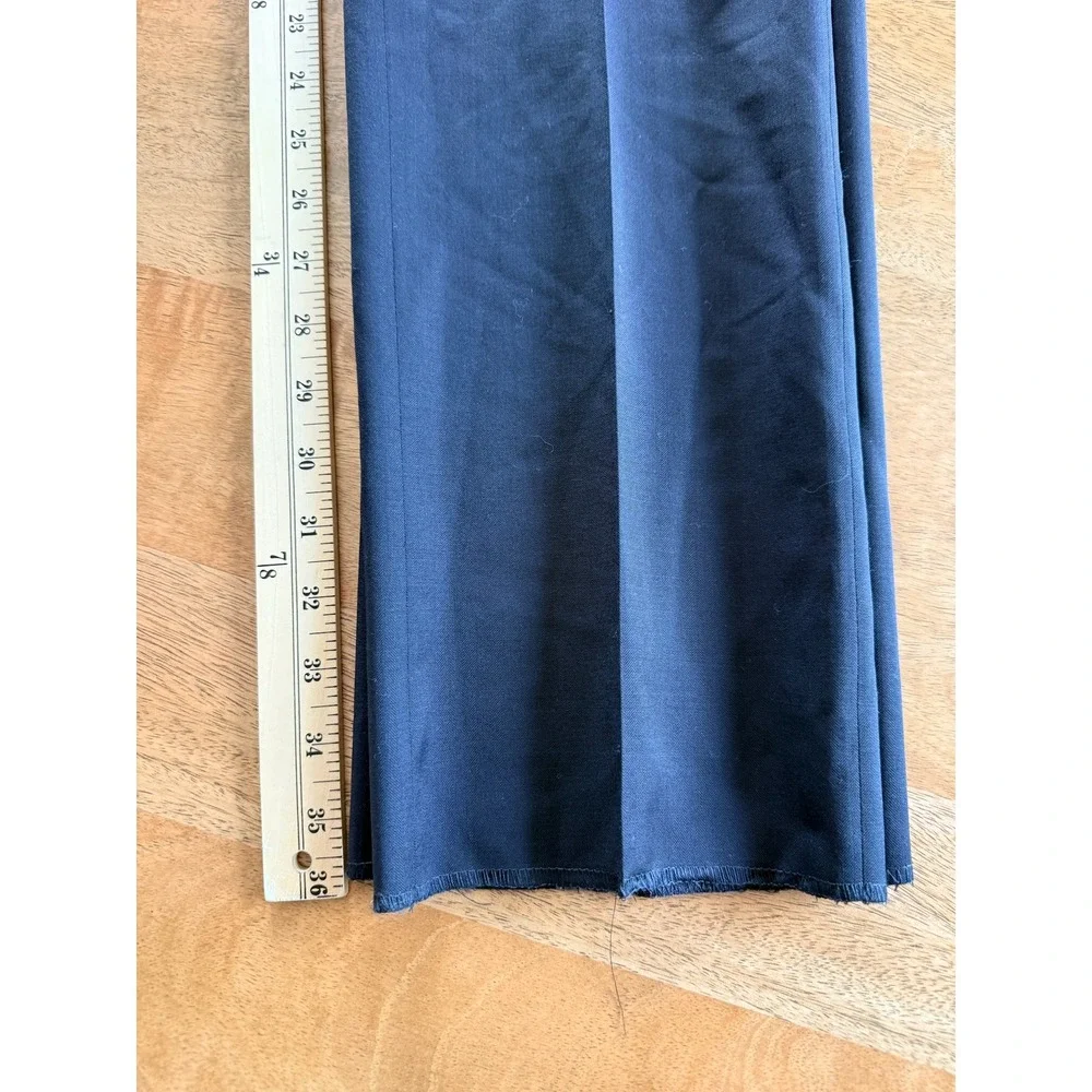 Mens Norris-2 100% Wool Dress Pants Navy Blue Flat Front Trousers Size 34R